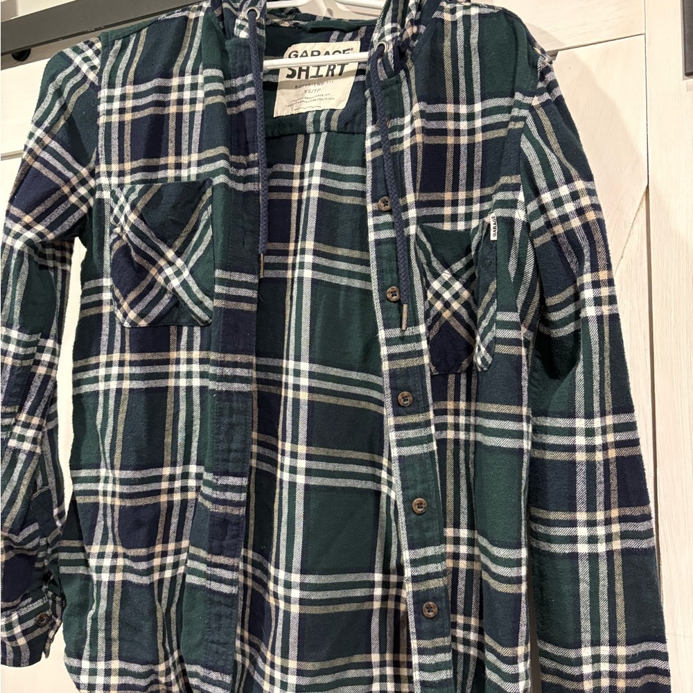 Garage sales Plaid Shirt - Green and Blue